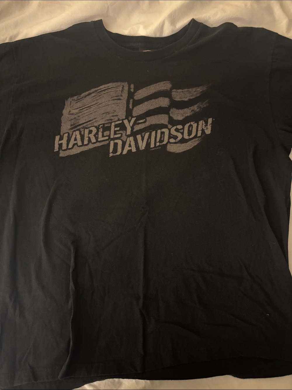 Sweet 2012 HARLEY DAVIDSON Flag Waving California Black Unisex Shirt - XXL